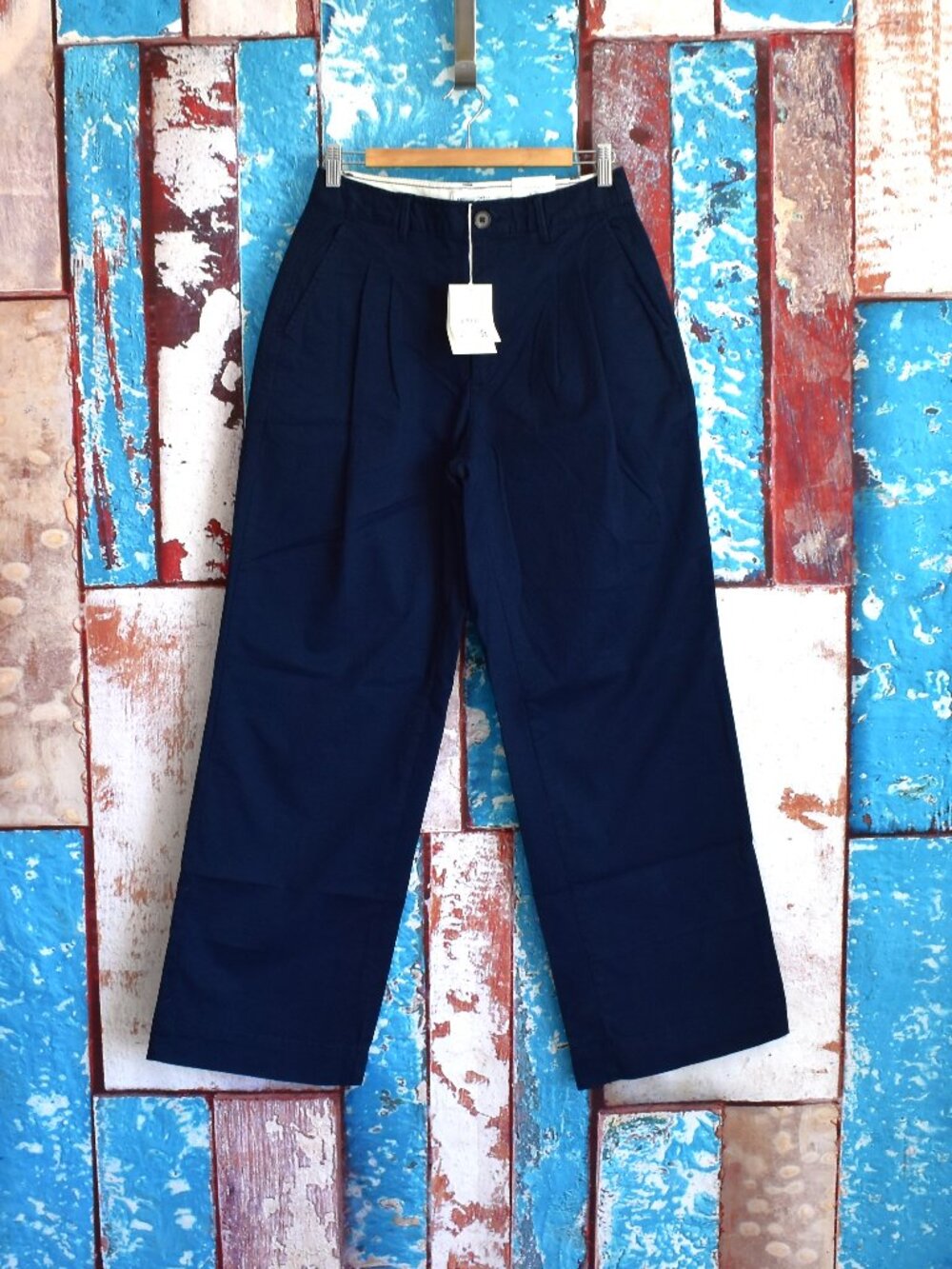 Women's Free Assembly Wide Leg Chino Pants Relaxed Fit SIZE 6 Navy Blazer NEW